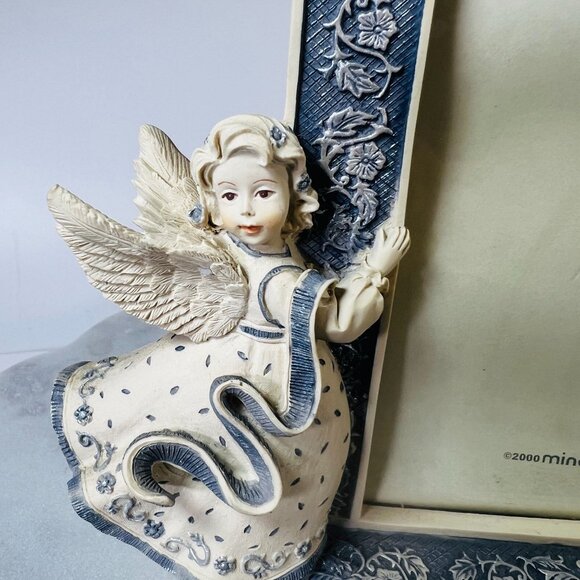 Vtg 2001 Sarahs Angels MindSpring 4x6" Picture Frame Angel Figurines GrannyCore - Picture 2 of 7